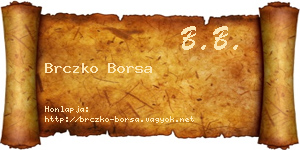 Brczko Borsa névjegykártya